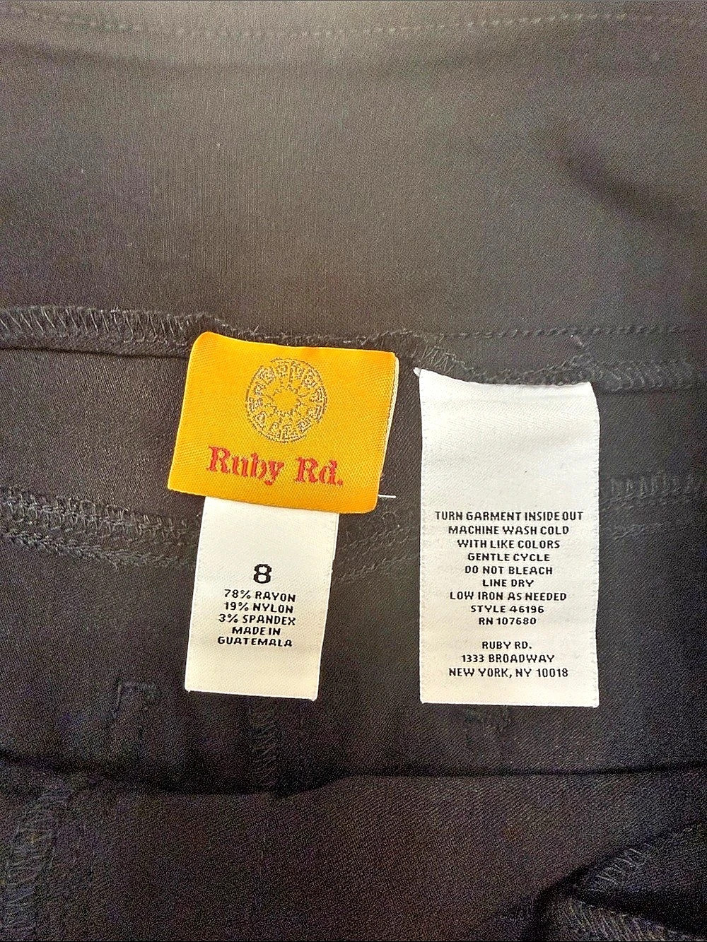 Ruby Rd. Black Cropped Pants Size 8 - Picture 5 of 5